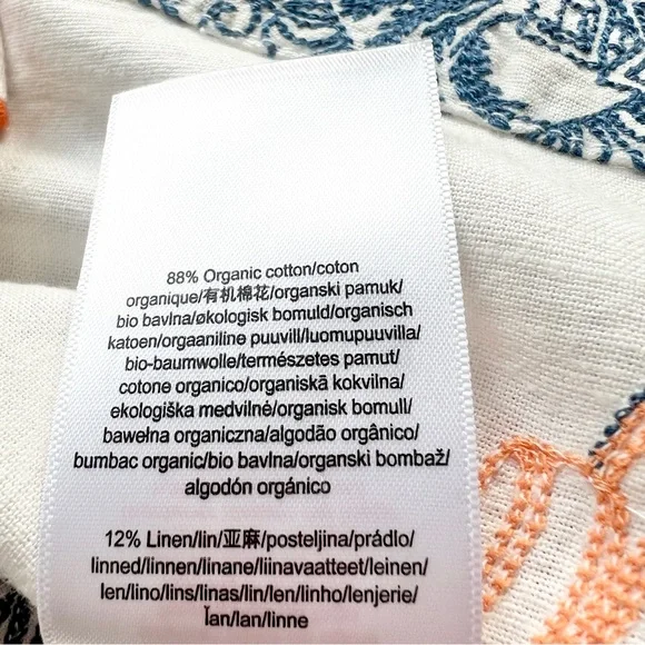 Damson Madder White Chlo Linen-Blend Embroidered Buttondown Shirt US 2 NWT - Picture 6 of 16